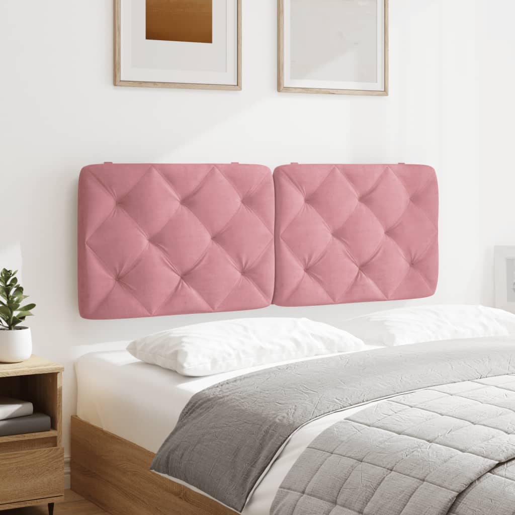 Almofadão de cabeceira 140 cm veludo rosa