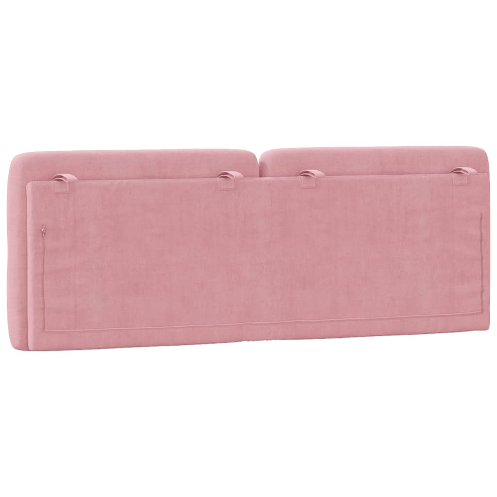 Almofadão de cabeceira 140 cm veludo rosa