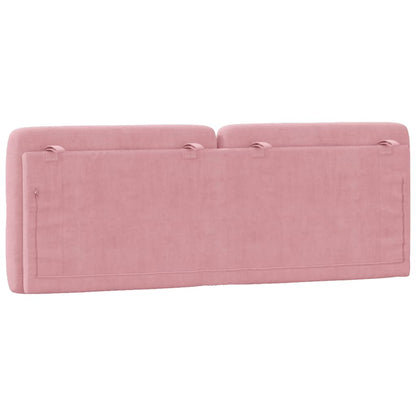 Almofadão de cabeceira 140 cm veludo rosa