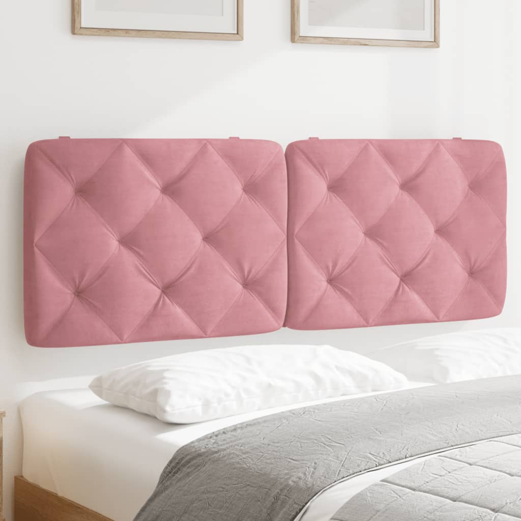 Almofadão de cabeceira 140 cm veludo rosa