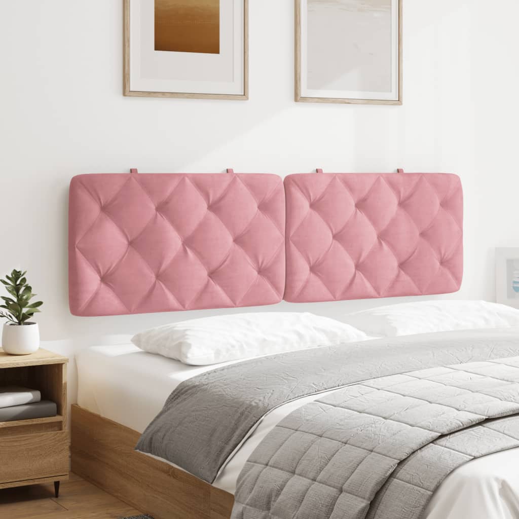 Almofadão de cabeceira 160 cm veludo rosa