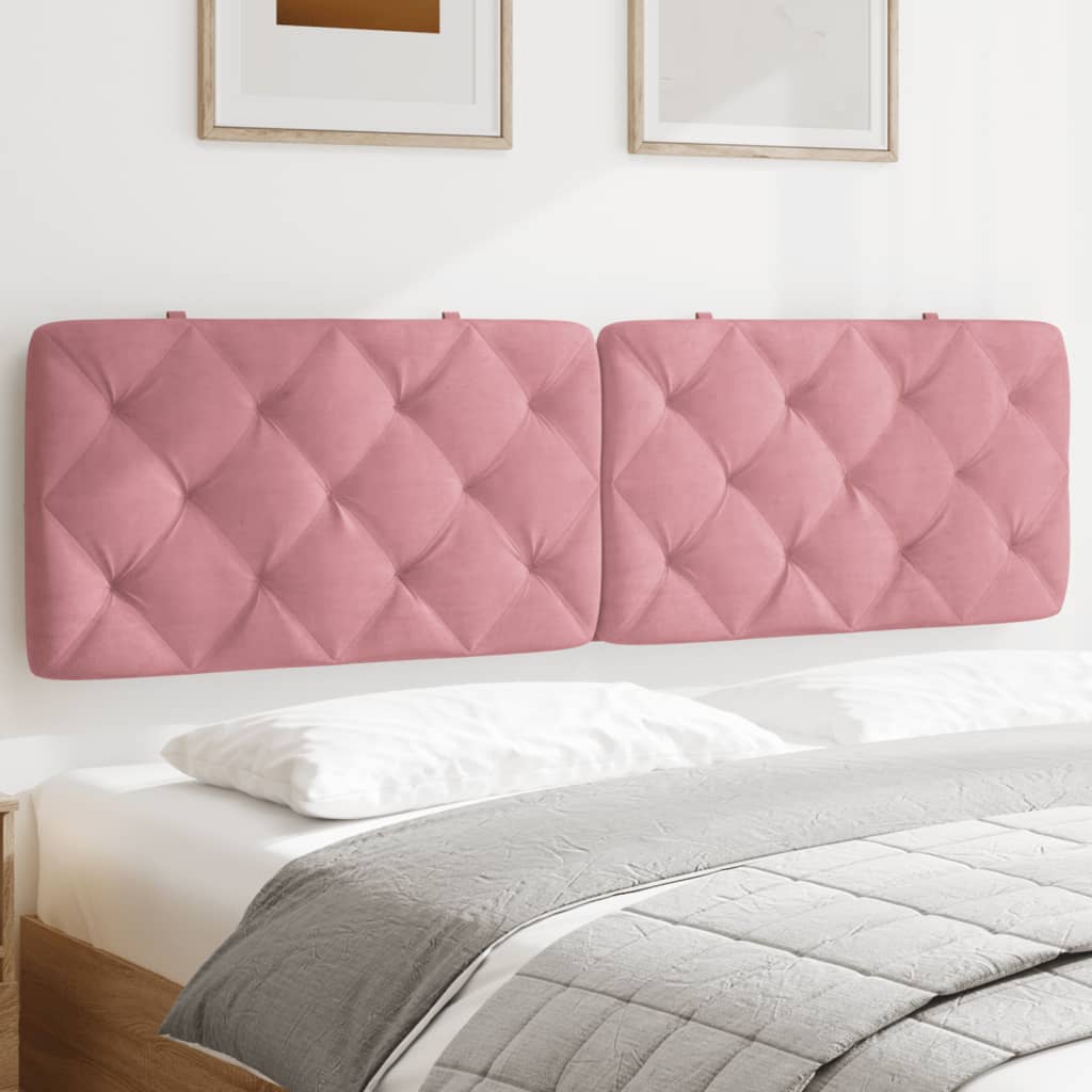 Almofadão de cabeceira 180 cm veludo rosa