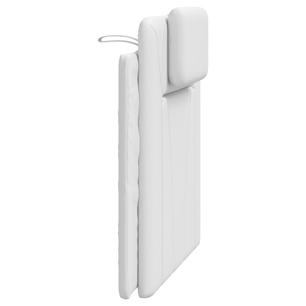 Almofadão de cabeceira 90 cm couro artificial branco