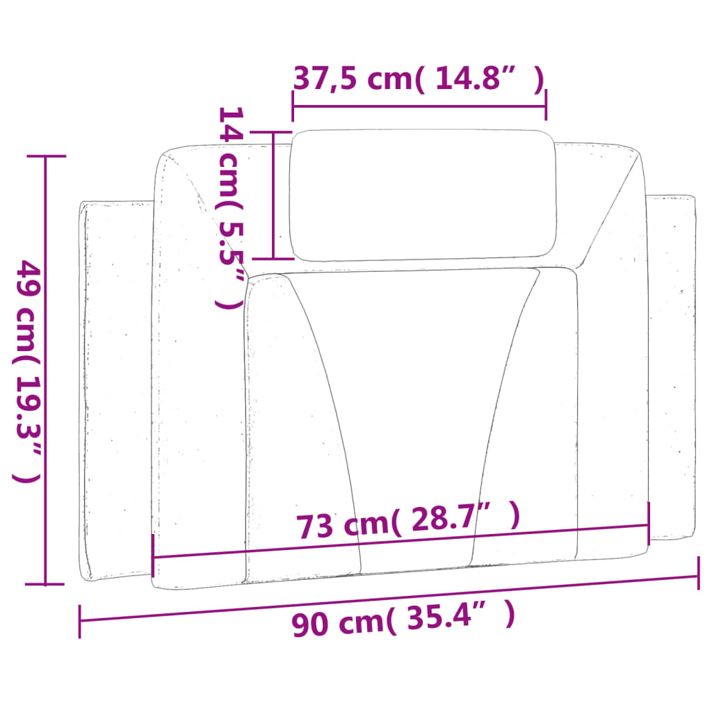 Almofadão de cabeceira 90 cm couro artificial branco