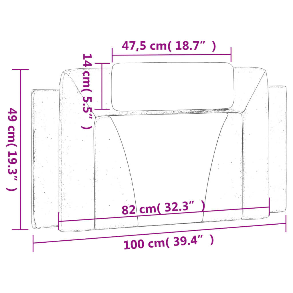 Almofadão de cabeceira 100 cm couro artificial branco