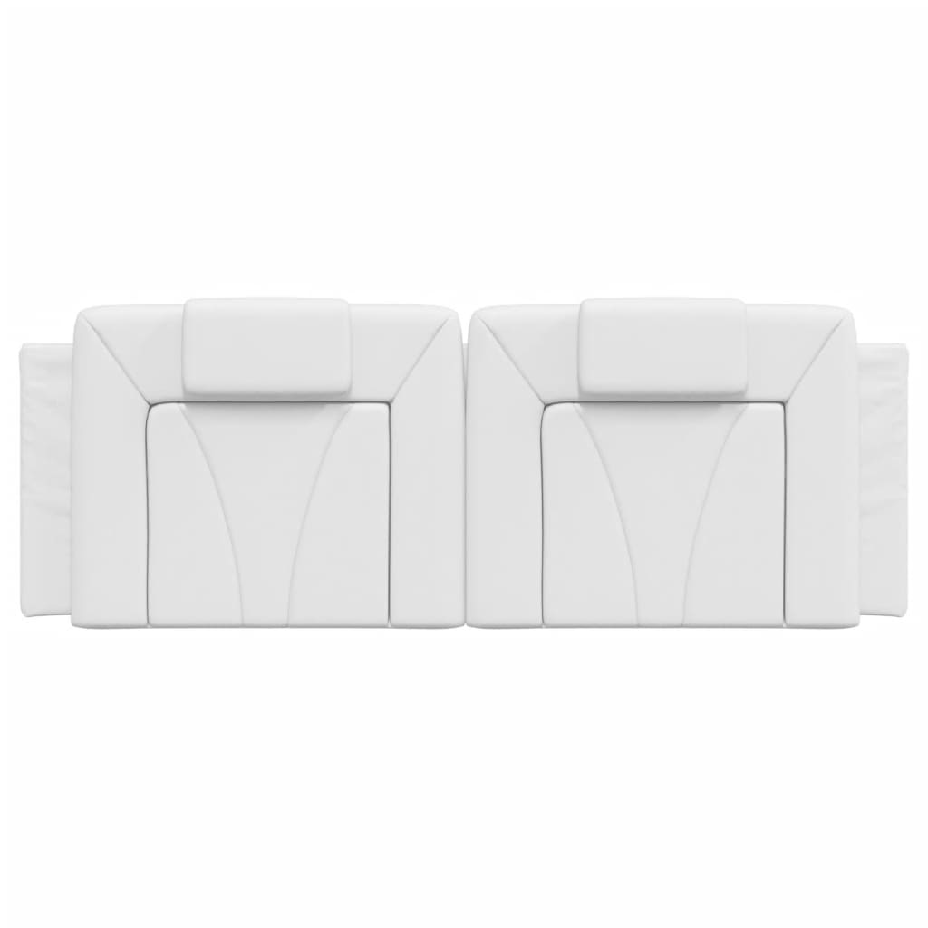 Almofadão de cabeceira 140 cm couro artificial branco