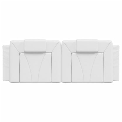 Almofadão de cabeceira 140 cm couro artificial branco