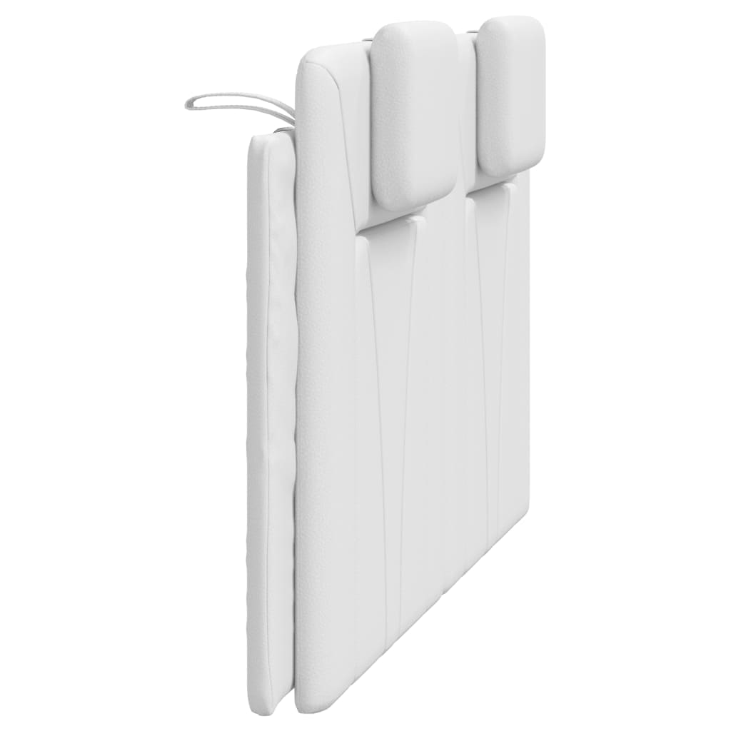 Almofadão de cabeceira 140 cm couro artificial branco