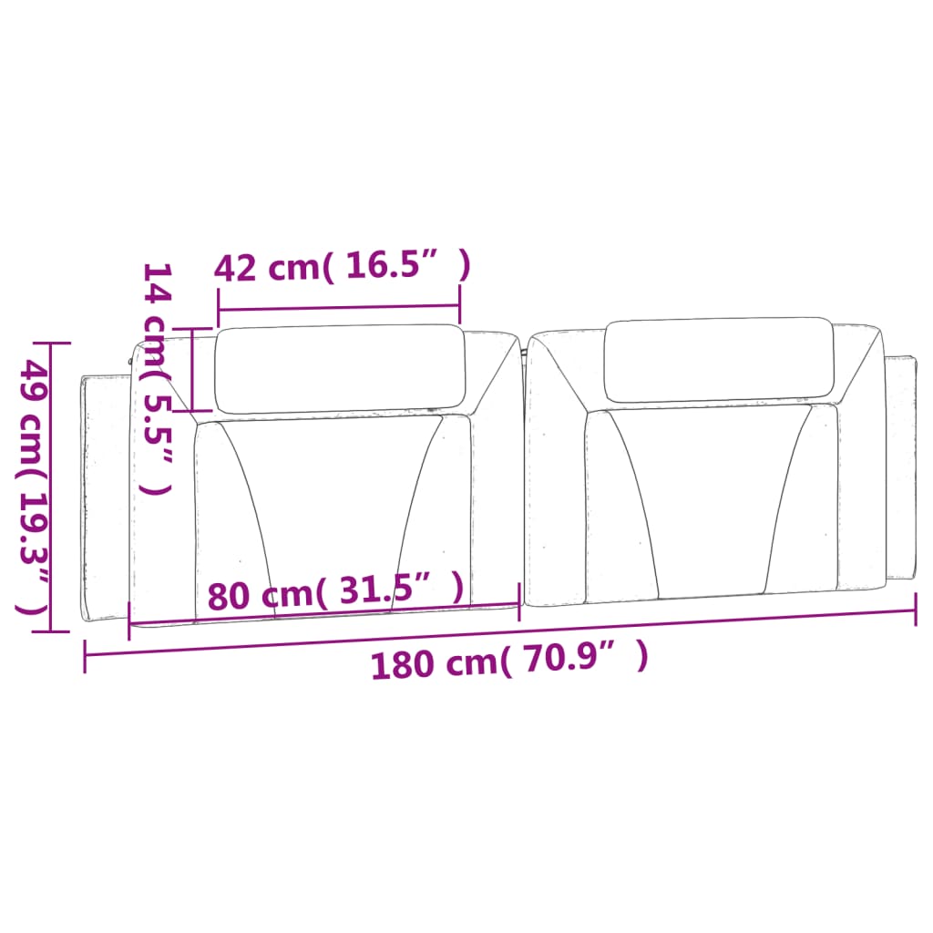 Almofadão de cabeceira 180 cm couro artificial branco