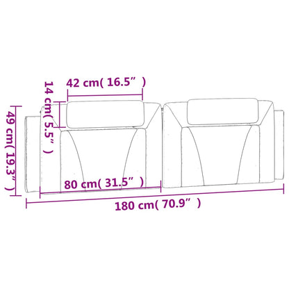 Almofadão de cabeceira 180 cm couro artificial cinzento