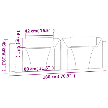 Almofadão de cabeceira 180 cm couro artificial cappuccino