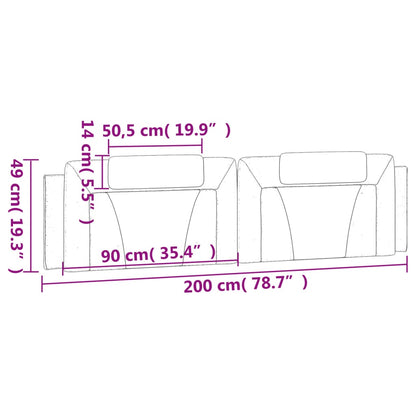 Almofadão de cabeceira 200 cm couro artificial preto