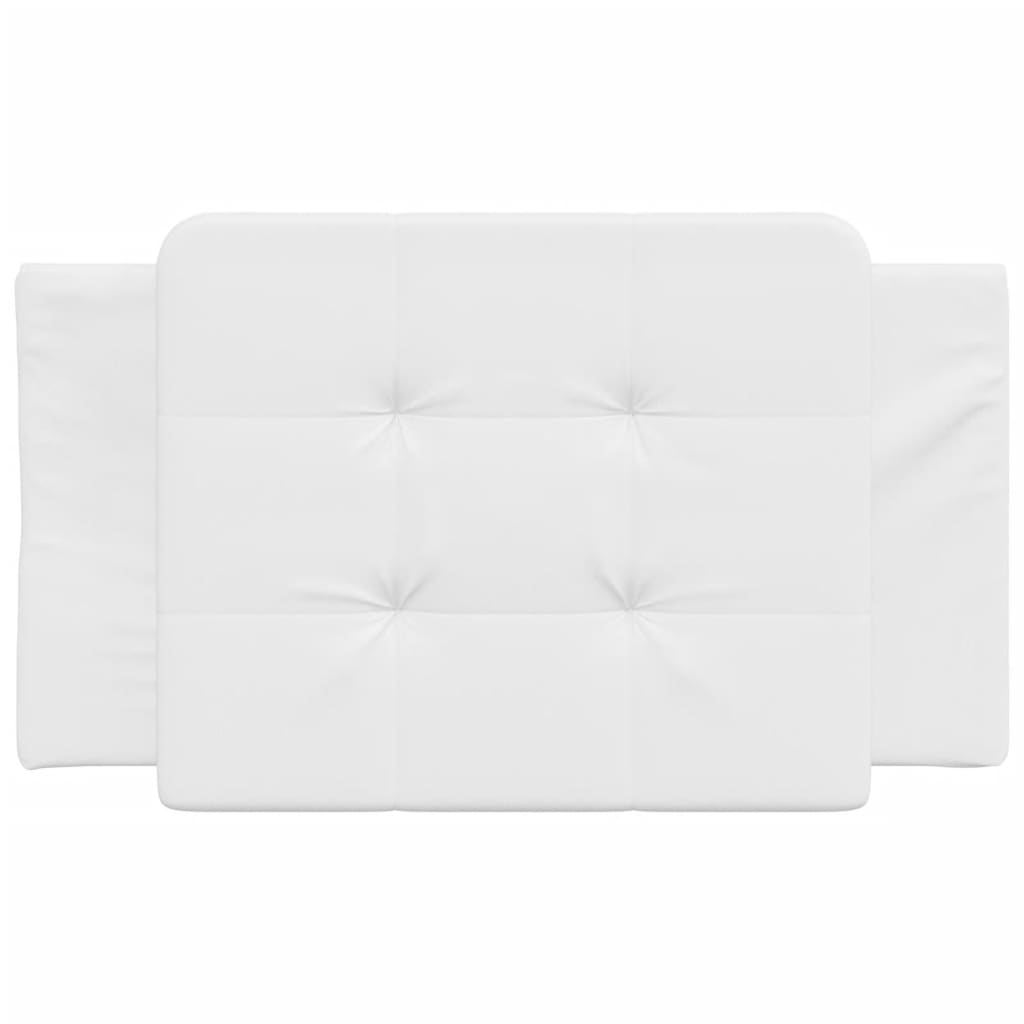 Almofadão de cabeceira 80 cm couro artificial branco