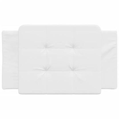 Almofadão de cabeceira 80 cm couro artificial branco