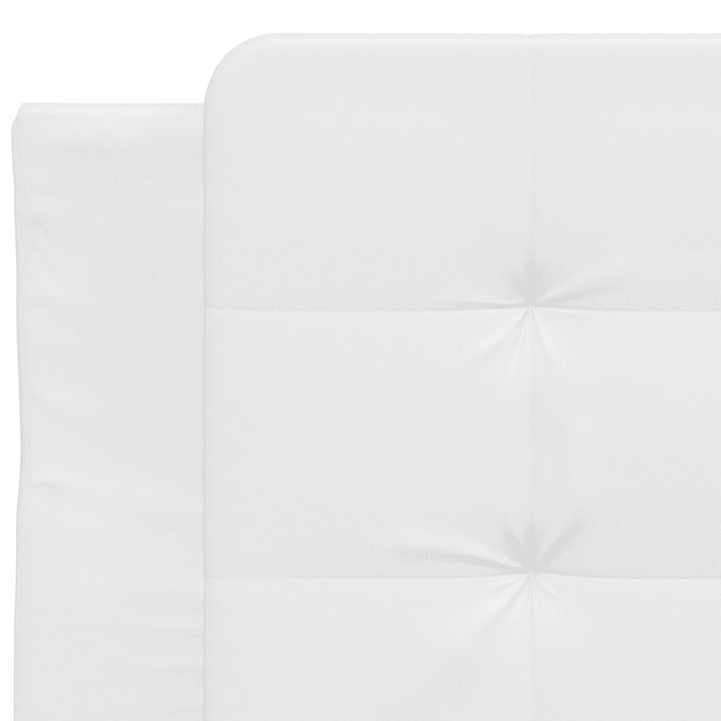 Almofadão de cabeceira 80 cm couro artificial branco