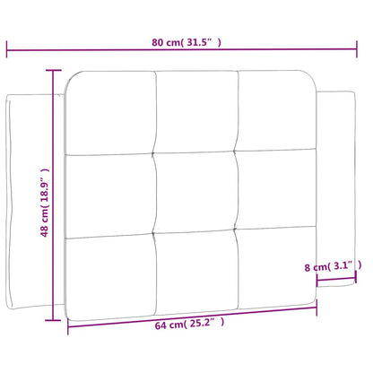 Almofadão de cabeceira 80 cm couro artificial cinzento