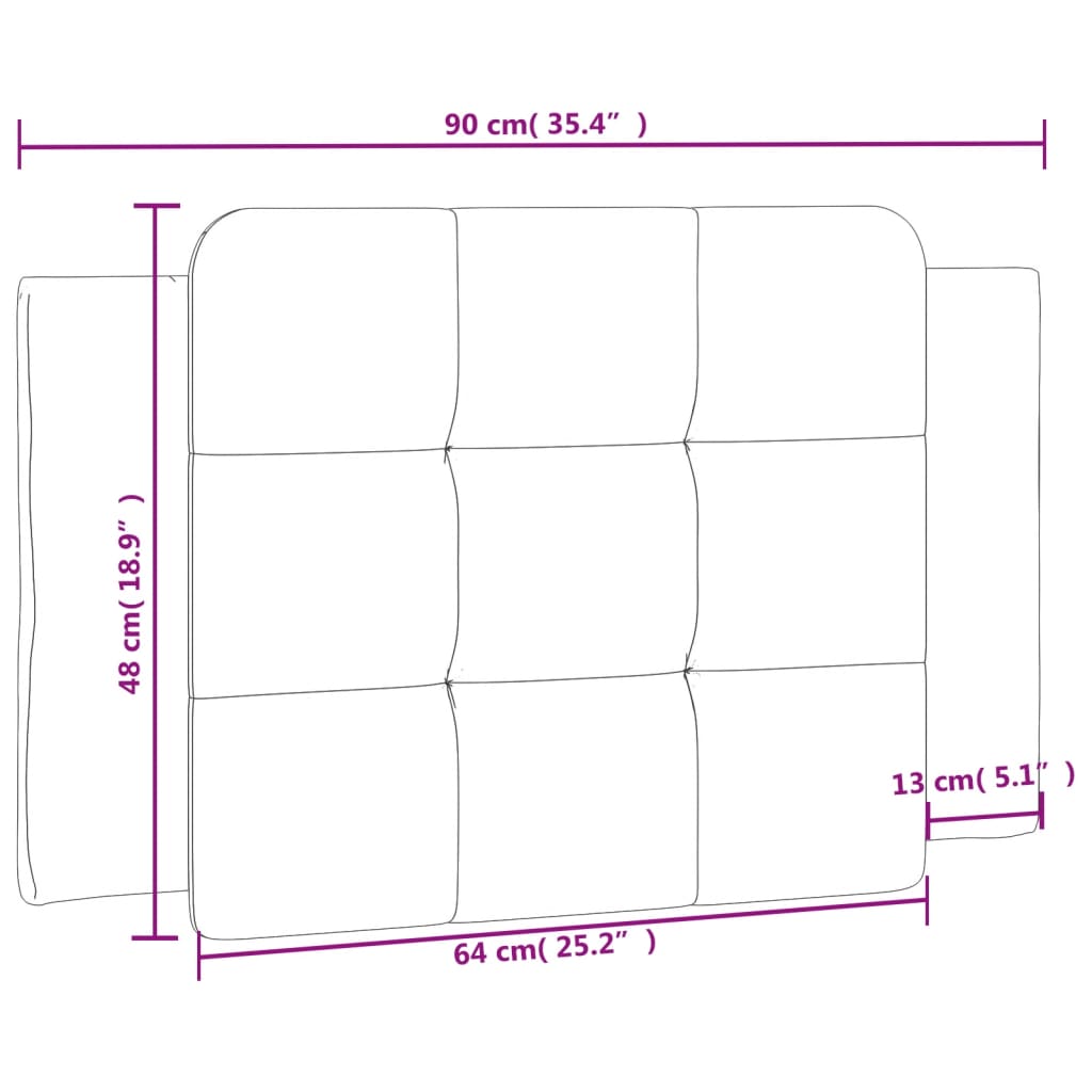 Almofadão de cabeceira 90 cm couro artificial preto