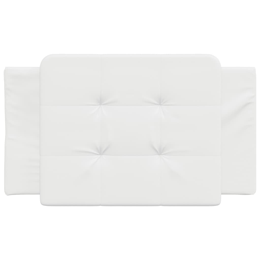 Almofadão de cabeceira 90 cm couro artificial branco