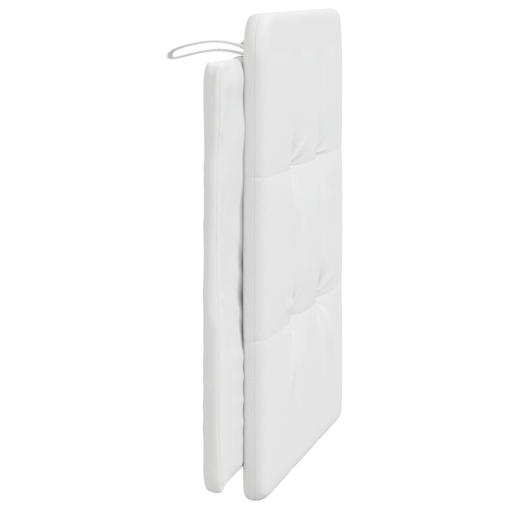 Almofadão de cabeceira 90 cm couro artificial branco