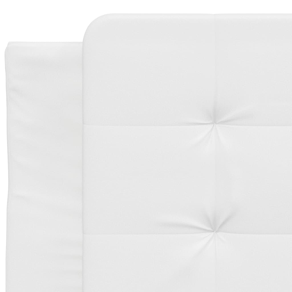 Almofadão de cabeceira 90 cm couro artificial branco