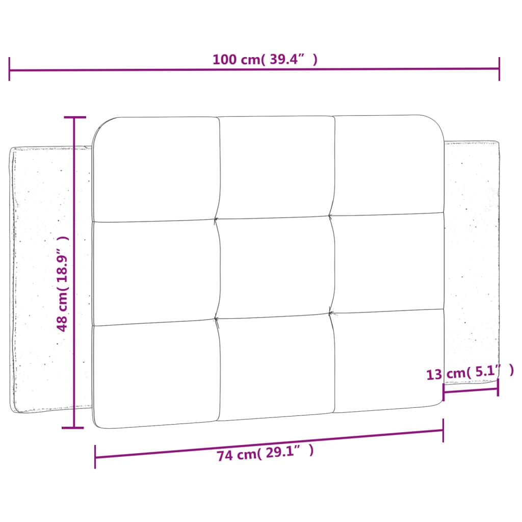 Almofadão de cabeceira 100 cm couro artificial preto