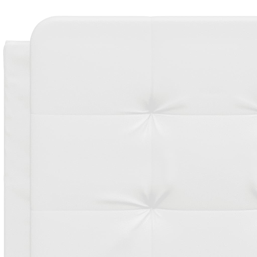 Almofadão de cabeceira 120 cm couro artificial branco