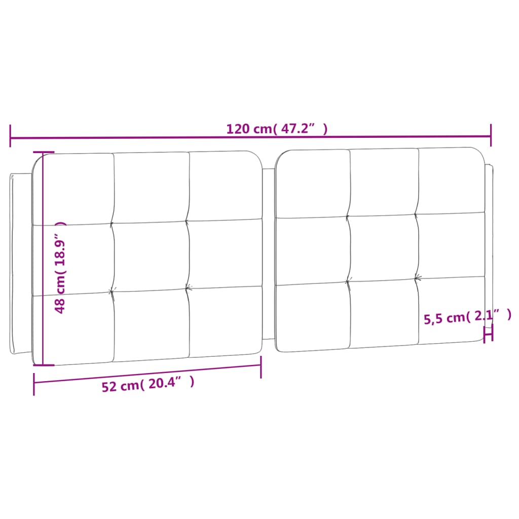 Almofadão de cabeceira 120 cm couro artificial branco