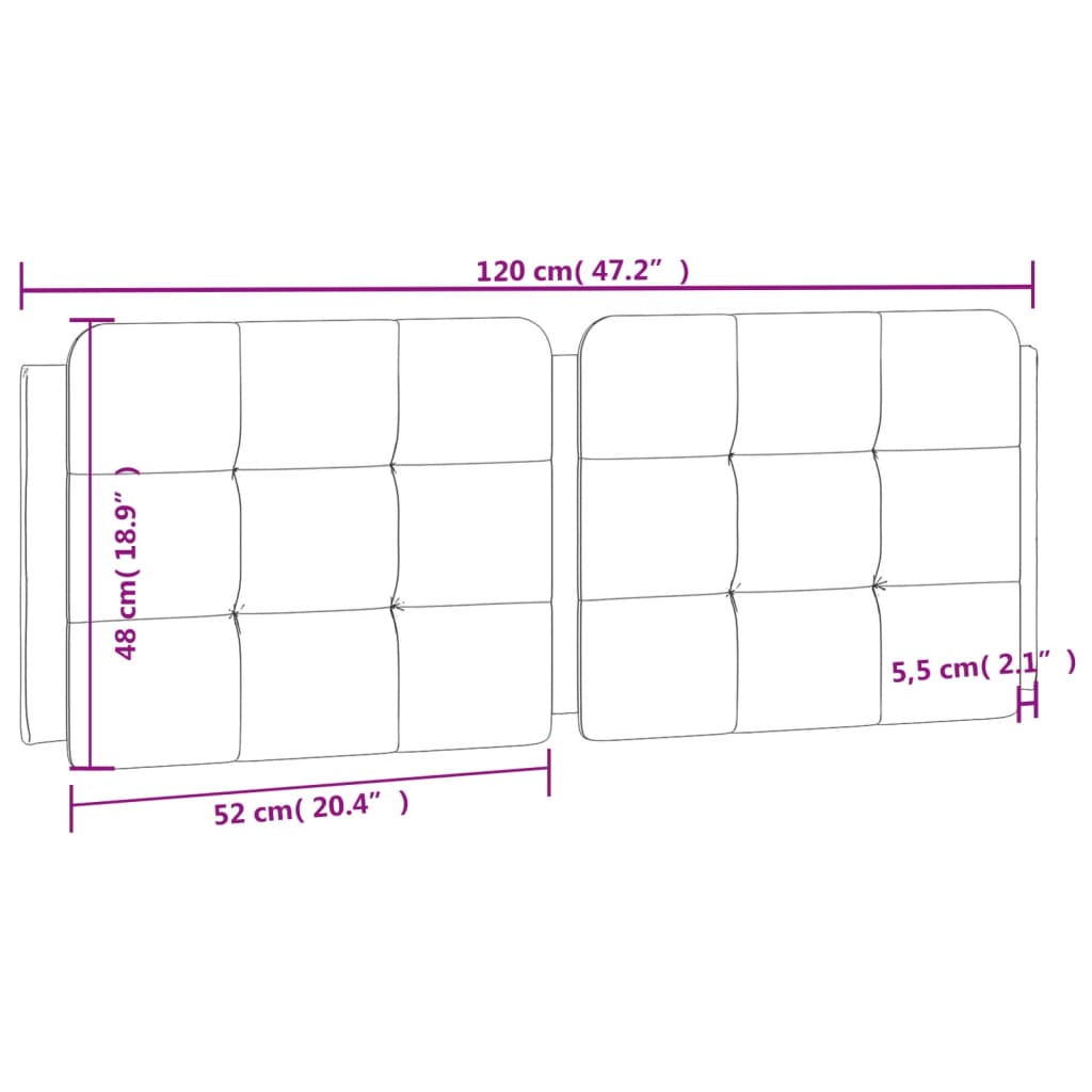 Almofadão de cabeceira 120 cm couro artificial cappuccino