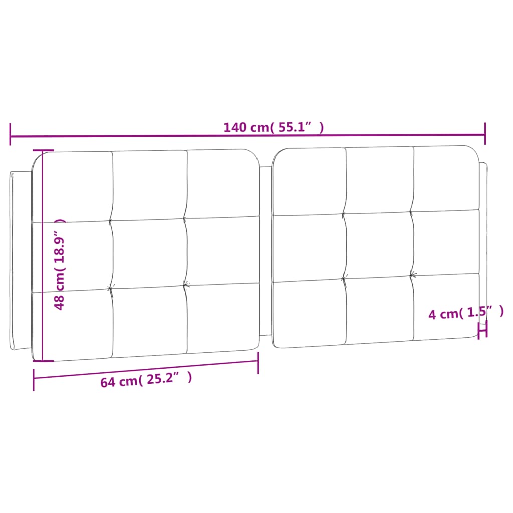 Almofadão de cabeceira 140 cm couro artificial preto