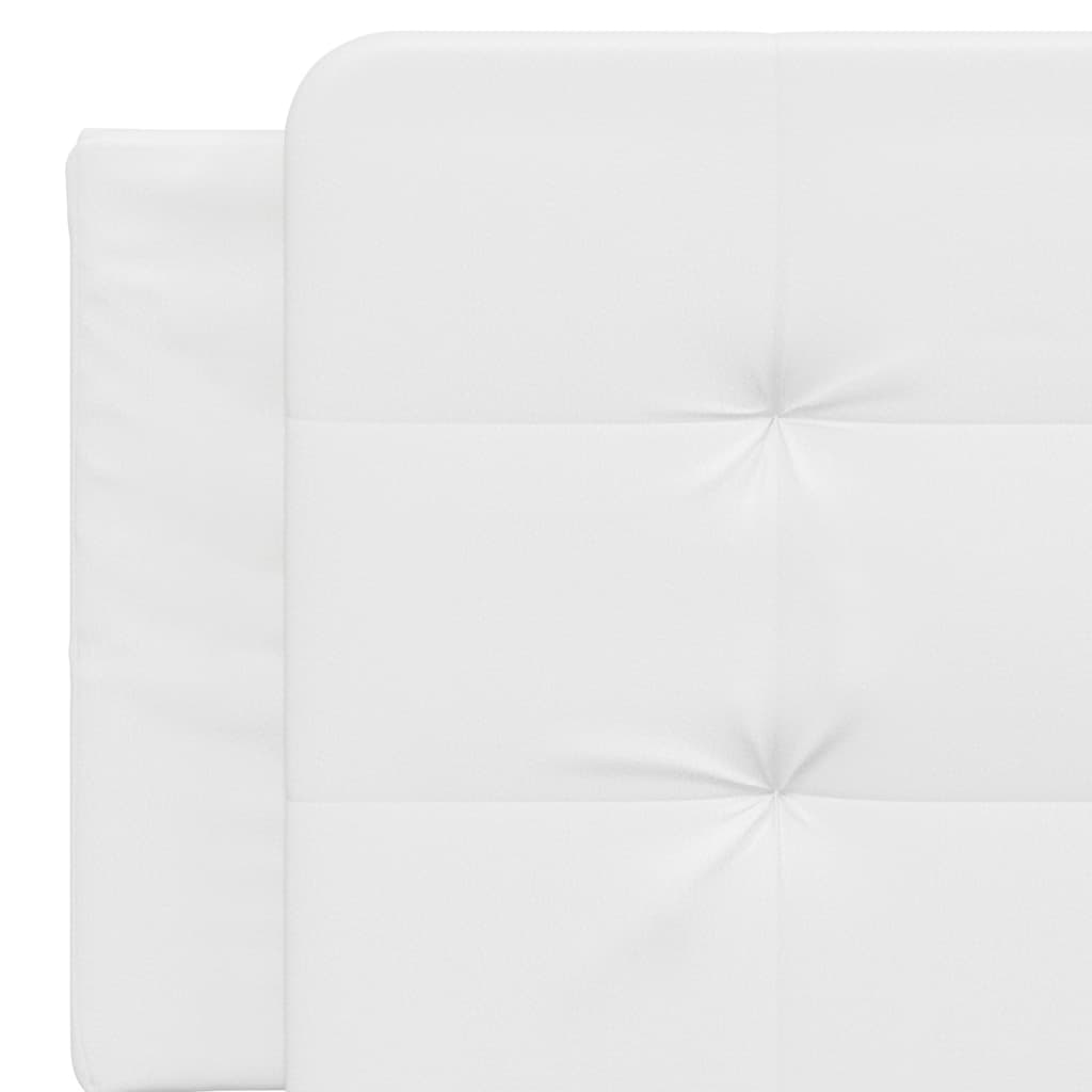 Almofadão de cabeceira 160 cm couro artificial branco