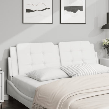 Almofadão de cabeceira 160 cm couro artificial branco