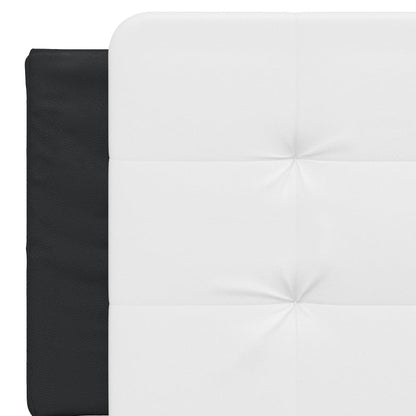 Almofadão de cabeceira 160 cm couro artificial branco e preto