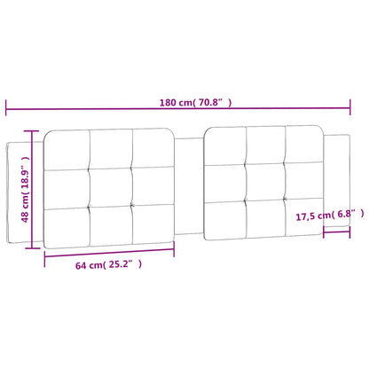 Almofadão de cabeceira 180 cm couro artificial castanho