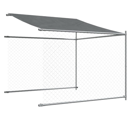 Jaula para cão com telhado/porta 6x2x2 m aço galvanizado cinza