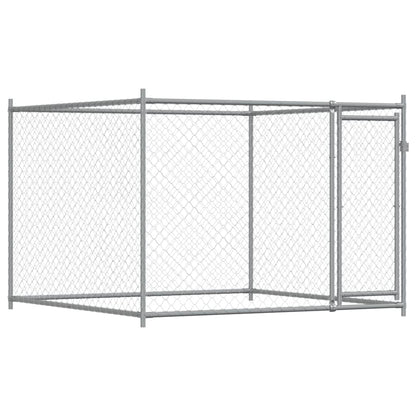 Jaula para cão com portas 4x2x1,5 m aço galvanizado cinzento