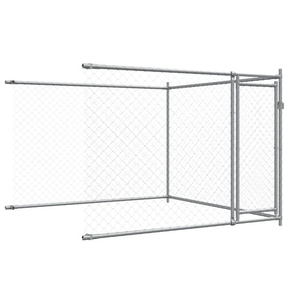 Jaula para cão com portas 8x2x1,5 m aço galvanizado cinzento