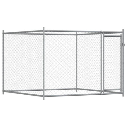 Jaula para cão com portas 10x2x1,5 m aço galvanizado cinzento