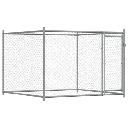 Jaula para cão com portas 12x2x1,5 m aço galvanizado cinzento