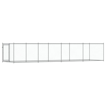 Jaula para cão com porta 8x2x1,5 m aço galvanizado cinzento