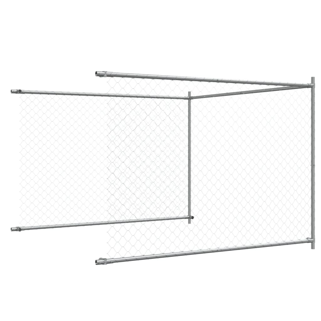 Jaula para cão com porta 12x2x1,5 m aço galvanizado cinzento