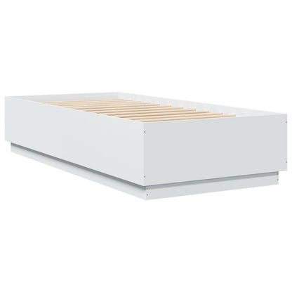 Estrutura cama c/ luzes LED 90x200 cm derivados madeira branco