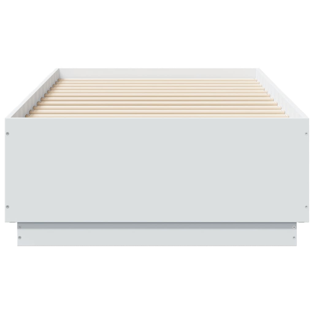 Estrutura cama c/ luzes LED 90x190 cm derivados madeira branco