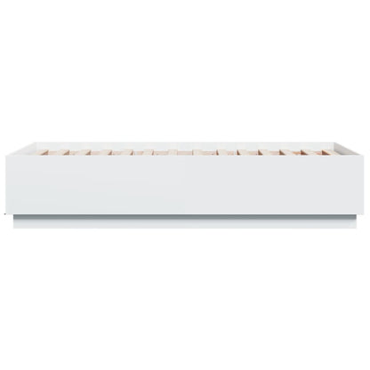 Estrutura cama c/ luzes LED 90x190 cm derivados madeira branco