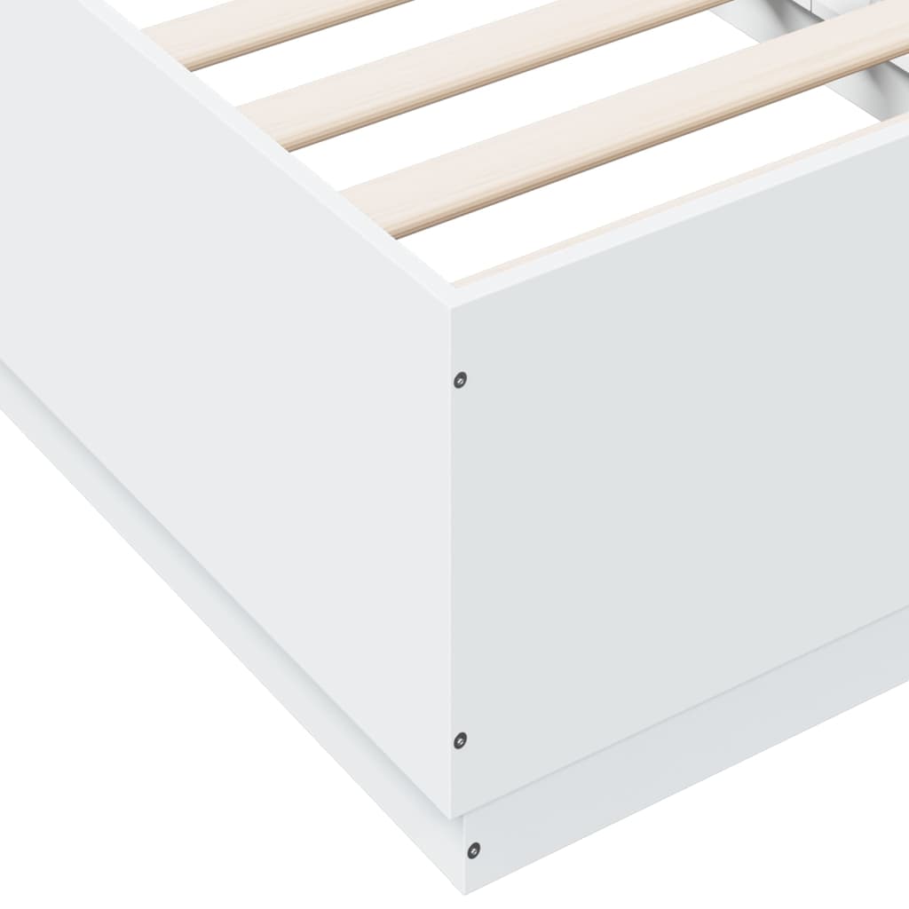 Estrutura cama c/ luzes LED 90x190 cm derivados madeira branco