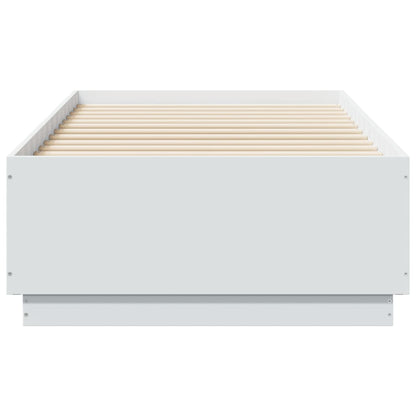 Estrutura cama c/ luzes LED 75x190 cm derivados madeira branco