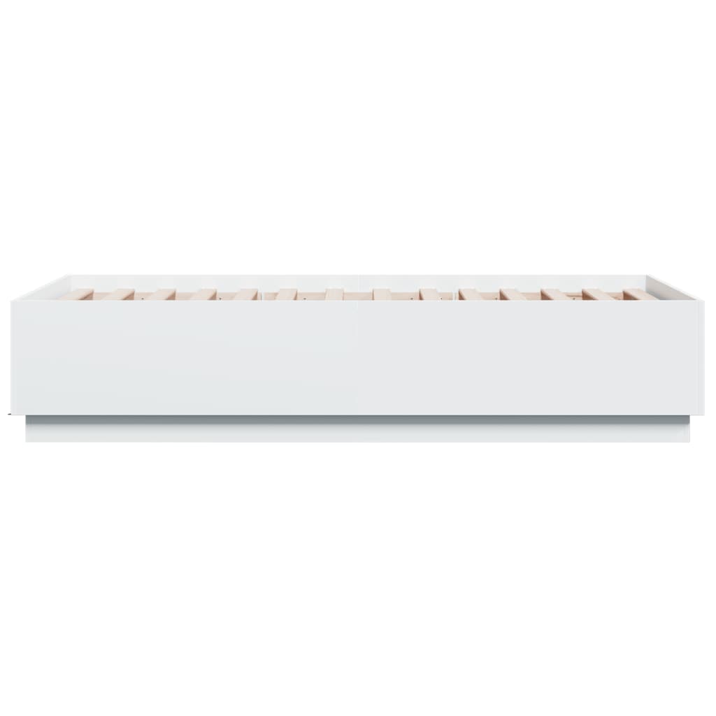 Estrutura cama c/ luzes LED 75x190 cm derivados madeira branco