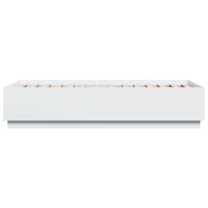 Estrutura cama c/ luzes LED 75x190 cm derivados madeira branco