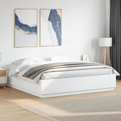 Estrutura de cama 200x200 cm derivados de madeira branco