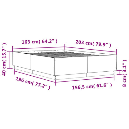 Estrutura de cama 160x200 cm derivados de madeira cinza sonoma