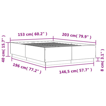 Estrutura de cama 150x200 cm derivados de madeira cinza cimento